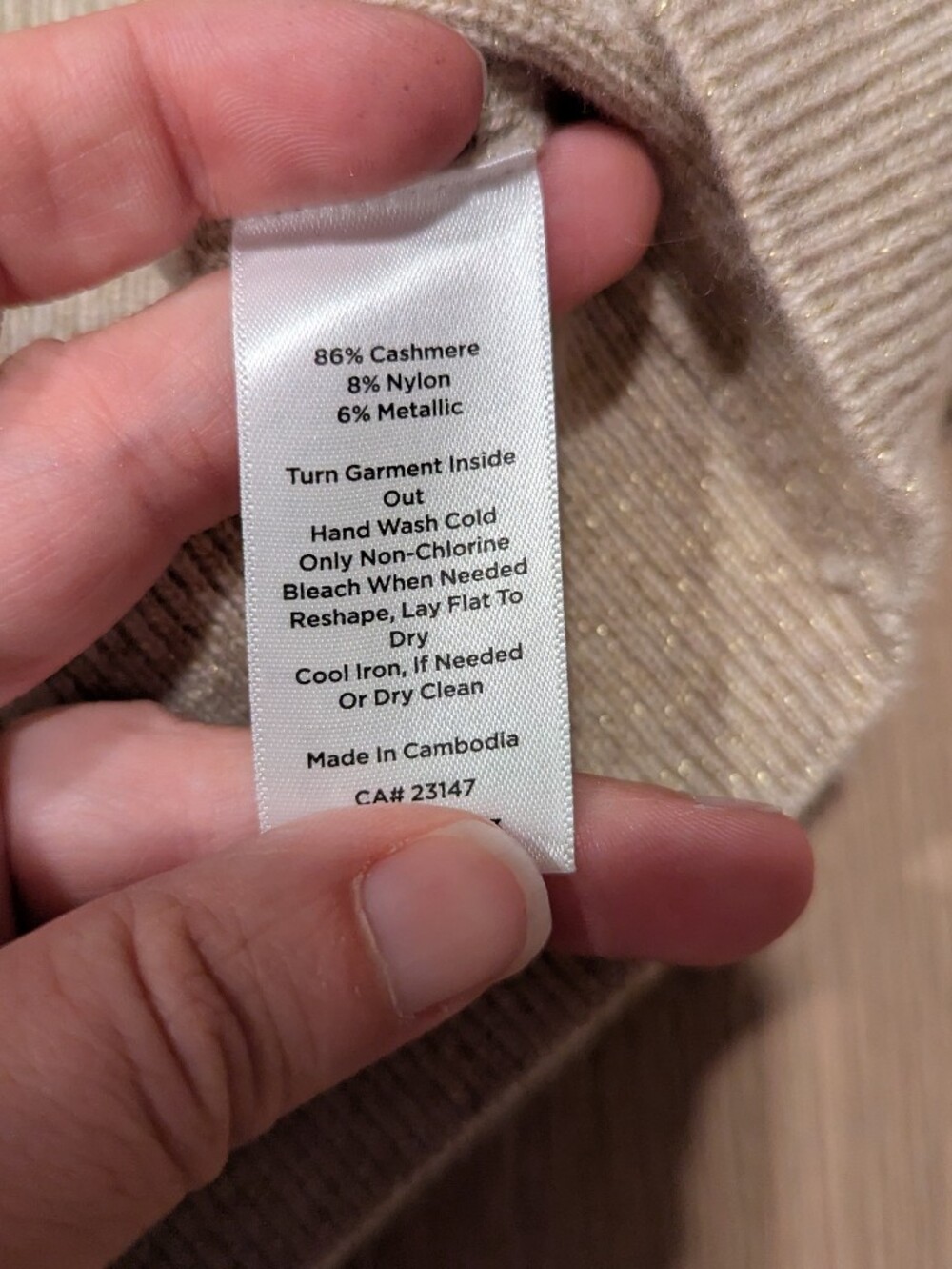 Classic Cashmere Beige Button Cardigan Sweater Set - Picture 4 of 9
